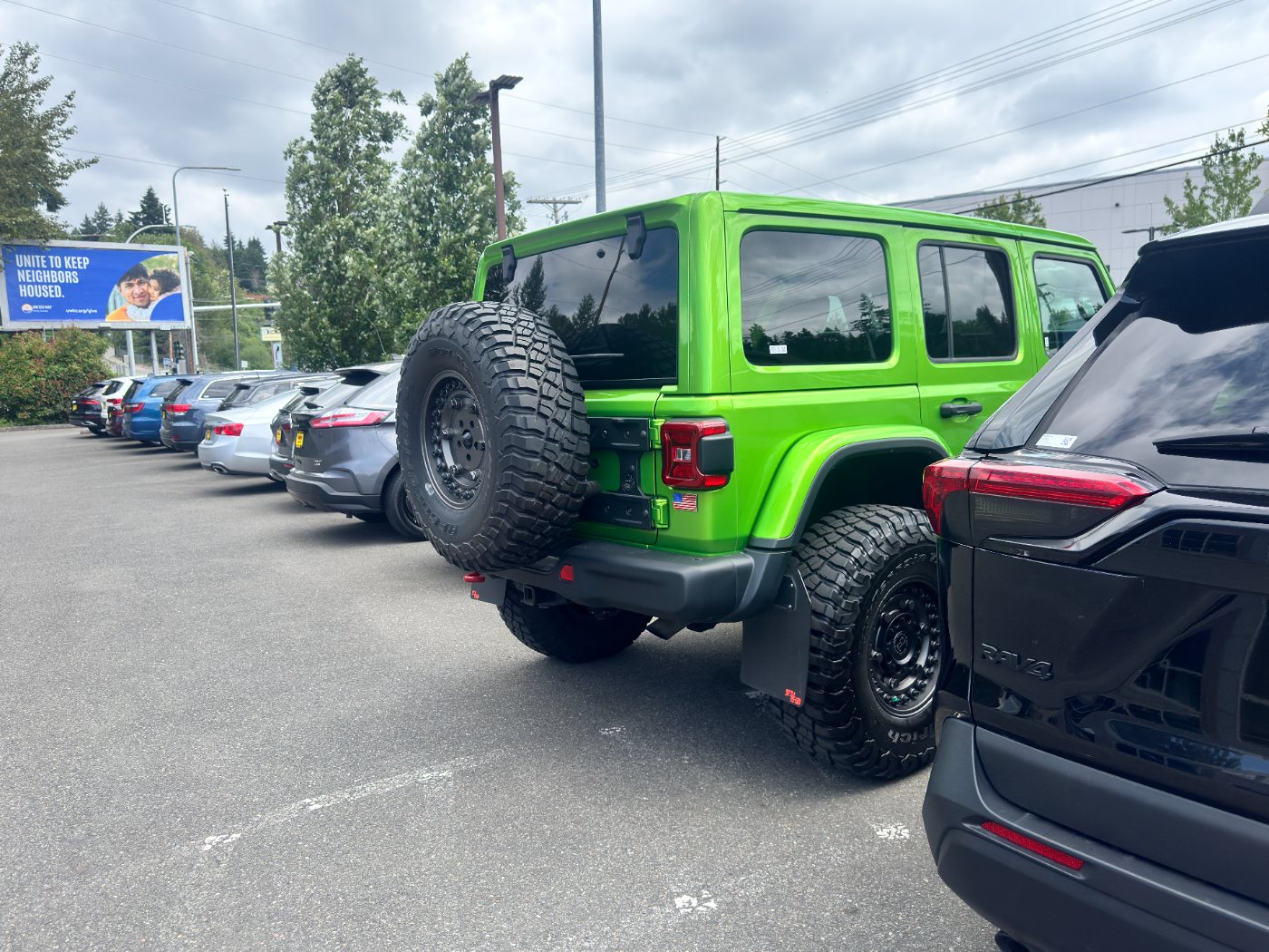 Green Jeep Wrangler